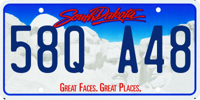 SD license plate 58QA48