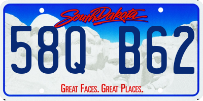 SD license plate 58QB62