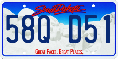SD license plate 58QD51