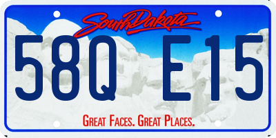 SD license plate 58QE15