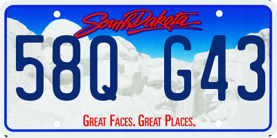 SD license plate 58QG43
