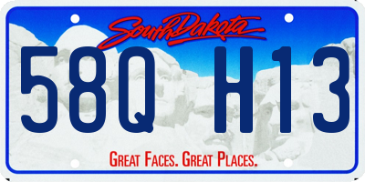 SD license plate 58QH13