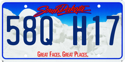 SD license plate 58QH17