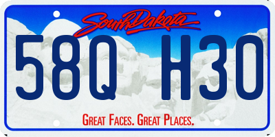 SD license plate 58QH30