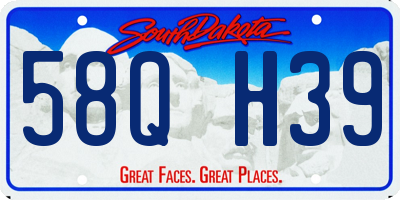 SD license plate 58QH39