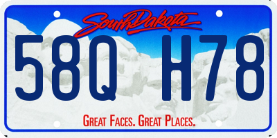 SD license plate 58QH78
