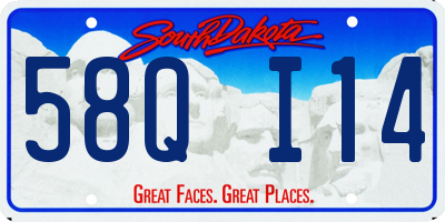 SD license plate 58QI14