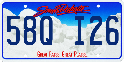 SD license plate 58QI26