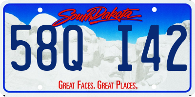 SD license plate 58QI42