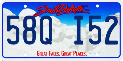 SD license plate 58QI52