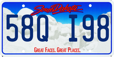 SD license plate 58QI98