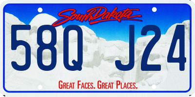 SD license plate 58QJ24