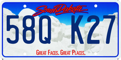 SD license plate 58QK27