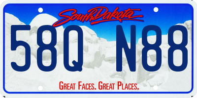 SD license plate 58QN88