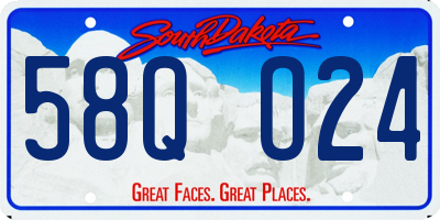SD license plate 58QO24