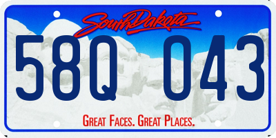 SD license plate 58QO43