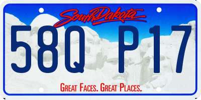 SD license plate 58QP17