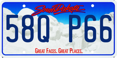SD license plate 58QP66