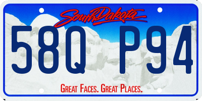 SD license plate 58QP94