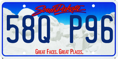 SD license plate 58QP96