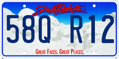SD license plate 58QR12