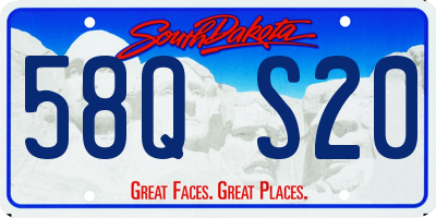SD license plate 58QS20