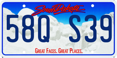 SD license plate 58QS39