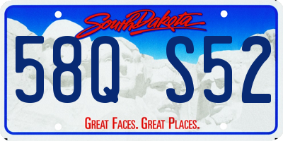 SD license plate 58QS52