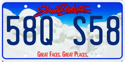 SD license plate 58QS58