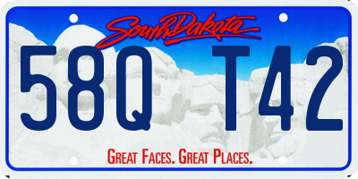 SD license plate 58QT42