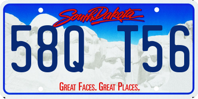 SD license plate 58QT56