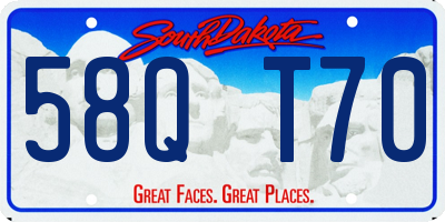SD license plate 58QT70