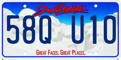 SD license plate 58QU10