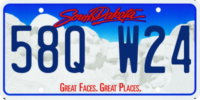 SD license plate 58QW24