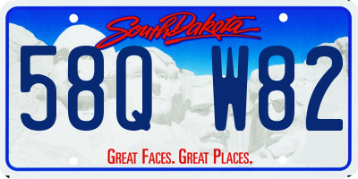 SD license plate 58QW82