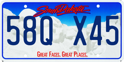 SD license plate 58QX45