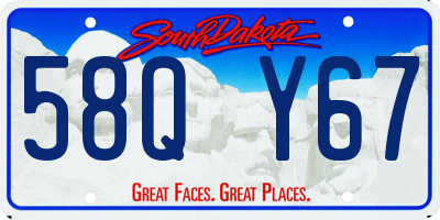 SD license plate 58QY67