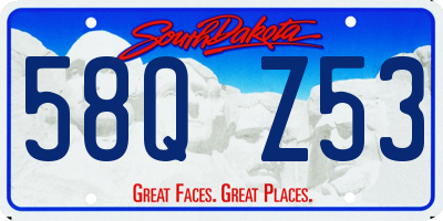 SD license plate 58QZ53