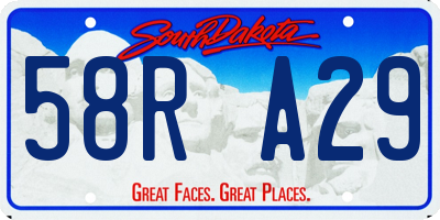 SD license plate 58RA29