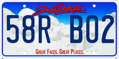 SD license plate 58RB02