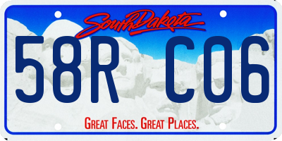 SD license plate 58RC06