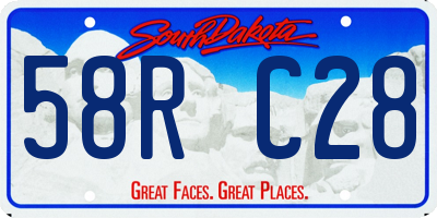 SD license plate 58RC28