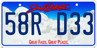 SD license plate 58RD33