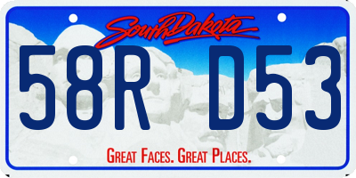 SD license plate 58RD53