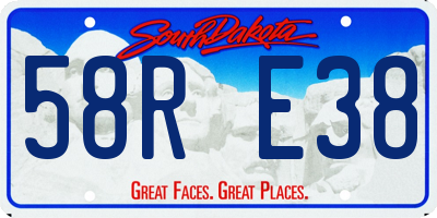 SD license plate 58RE38