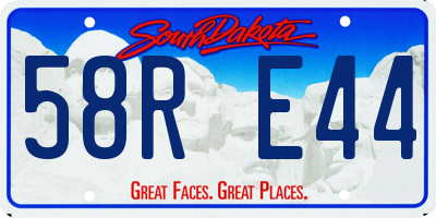 SD license plate 58RE44