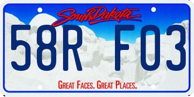 SD license plate 58RF03