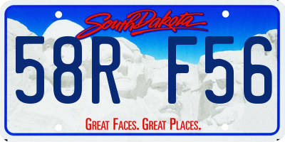SD license plate 58RF56