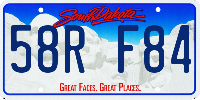 SD license plate 58RF84