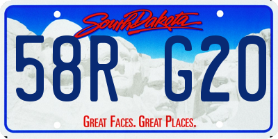 SD license plate 58RG20